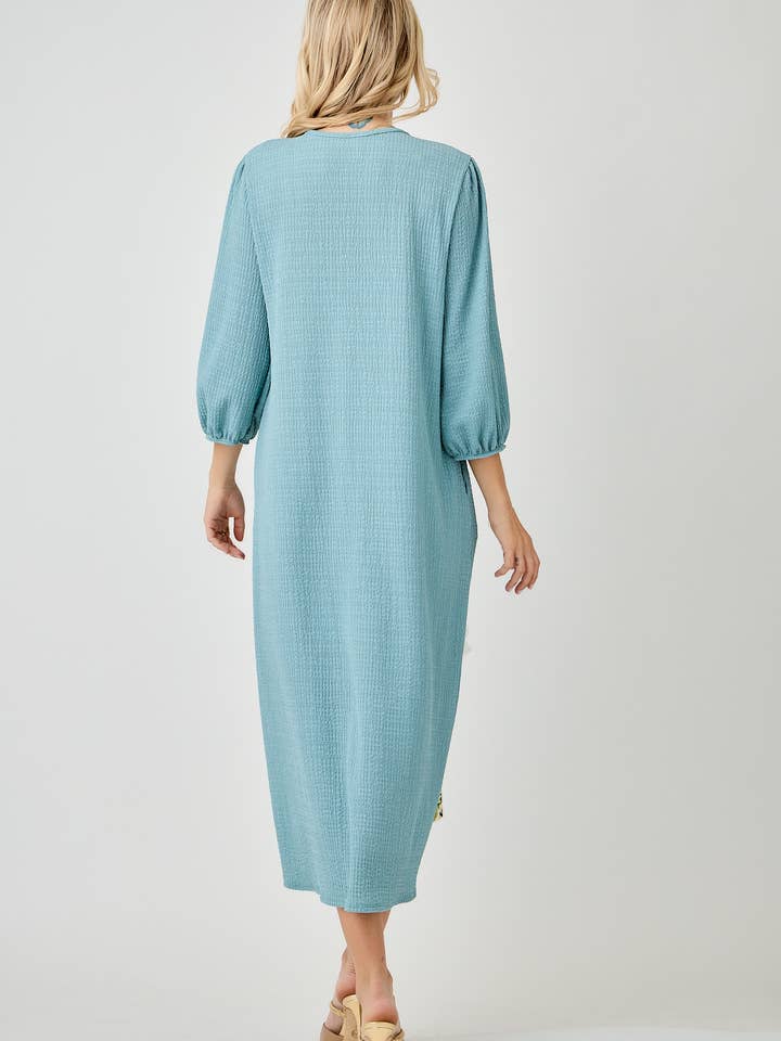 Celeste Clothing - Wholesale Dress - Women's - WOMEN'S MODEST SIDE BOW DRESS WITH PUFF SLEEVES AND POCKETS3