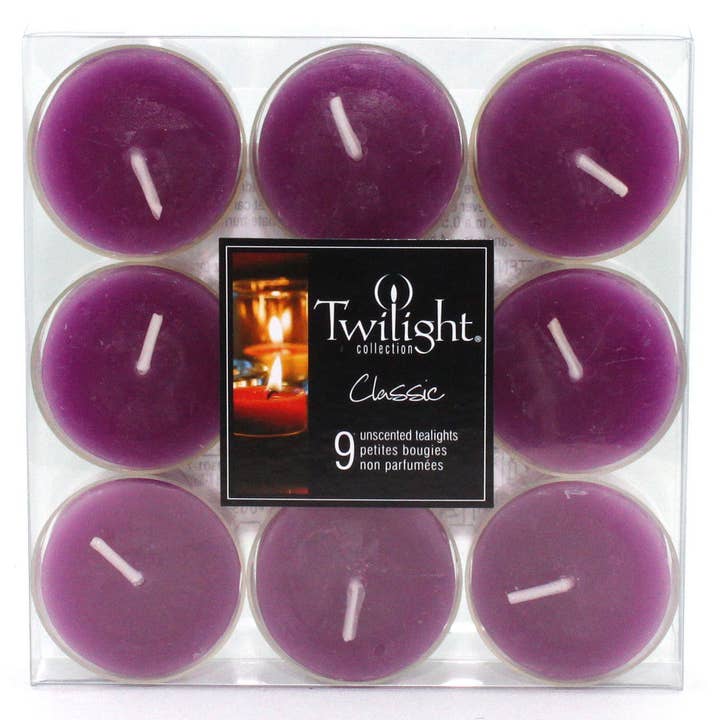 Aubergine Clear Cup Tealights | 9 Pack for wholesale by Twilight Collection
