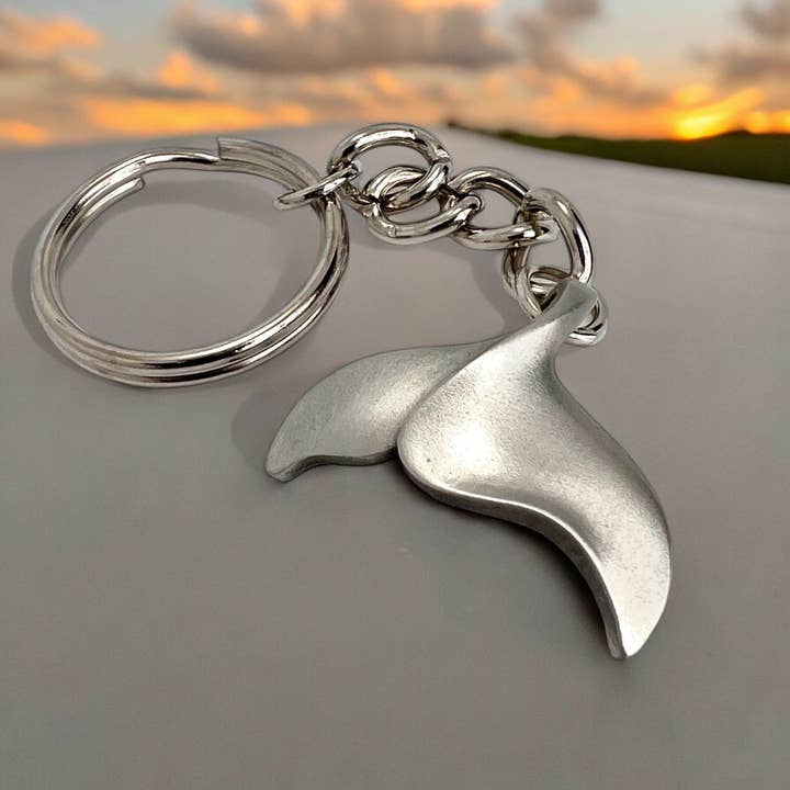 Whale Fluke Keychain – Sealife Collection - Pewter for wholesale by Big Blue by Roland St John