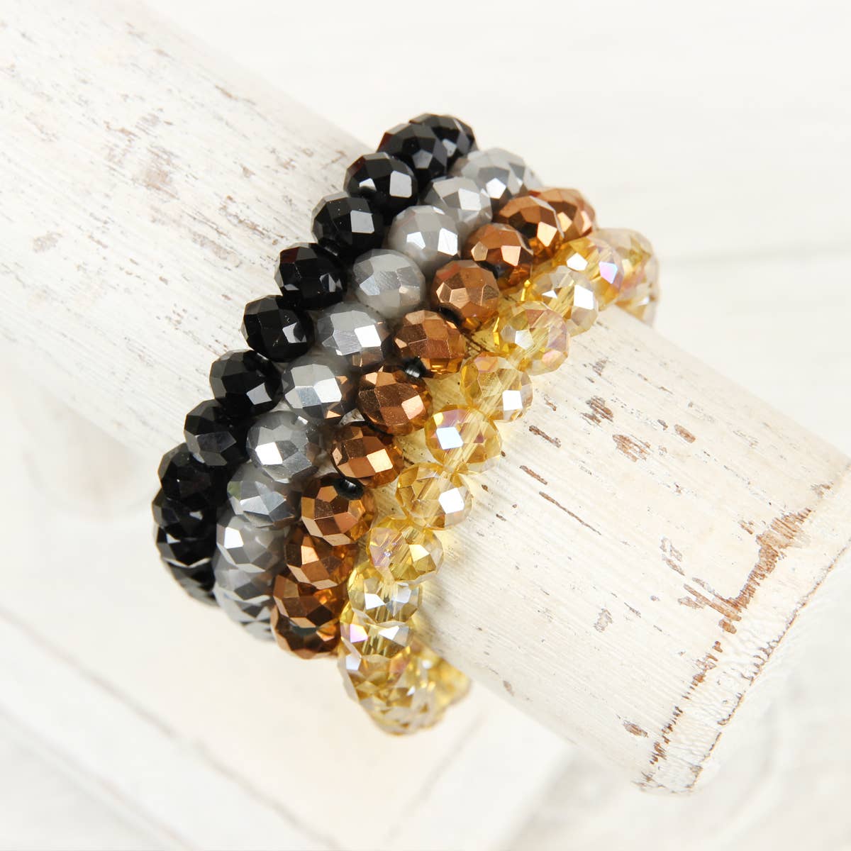 MYS Wholesale Inc - Vente Parures de bijoux - Bracelet extensible en perles de cristal à quatre lignes21