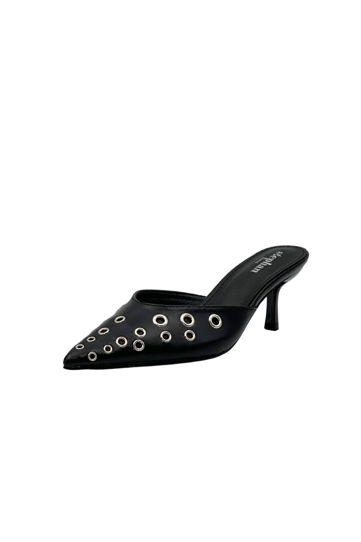 Stephan Paris - Wholesale High Heels - Women's - Pointed Mules with Metal Eyelets P-142310