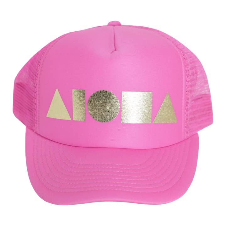 PINK/GOLD Adult Trucker for wholesale by Soley Aloha