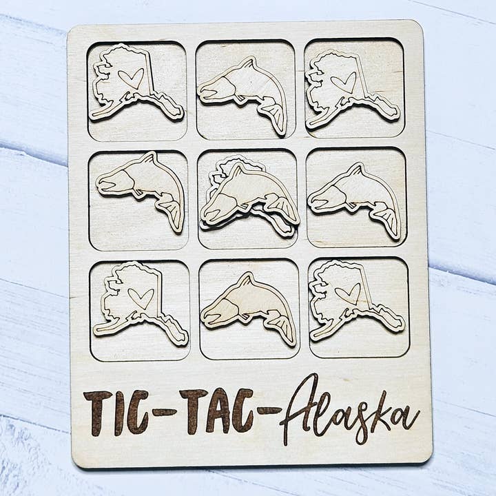 Alaska Salmon Fish Tic-Tac-Toe Game for wholesale by The Trendy Traveler