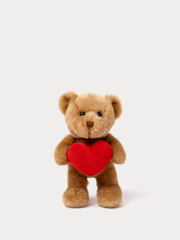 Theo avec Cœur, Ours en Peluche, Marron pour la vente par Teddykompaniet
