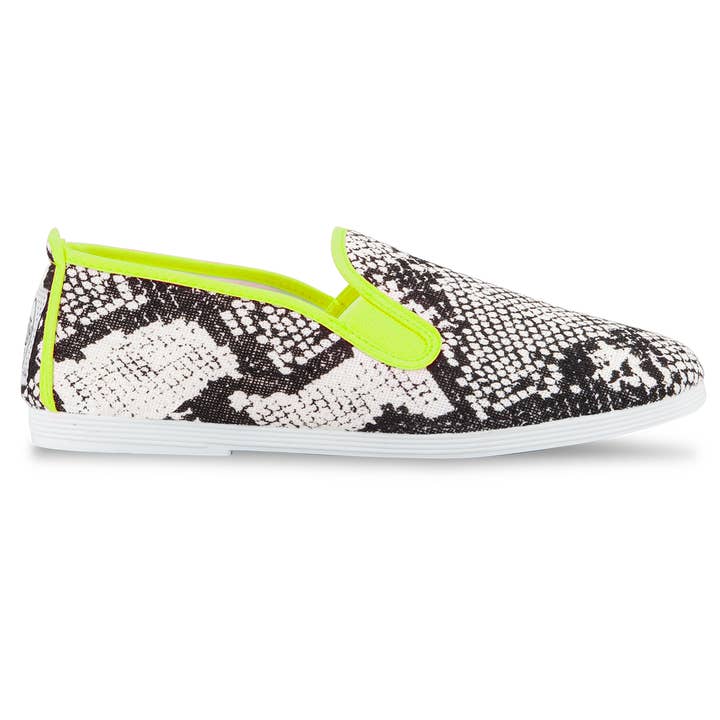 Flossy Shoes – wholesale Slip-on trainers – Women′s – Womens Neon Yellow Baza Slip on Plimsoll