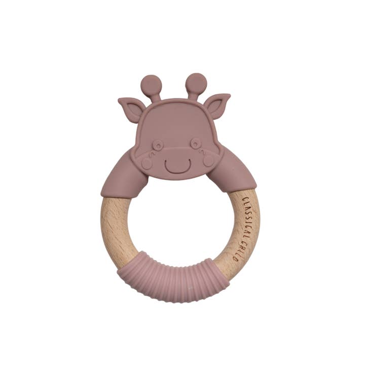 Giraffe Teether Rose Pink for wholesale by Classical Child