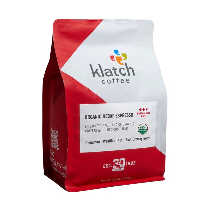 Espresso bio décaféiné pour la vente par Klatch Coffee