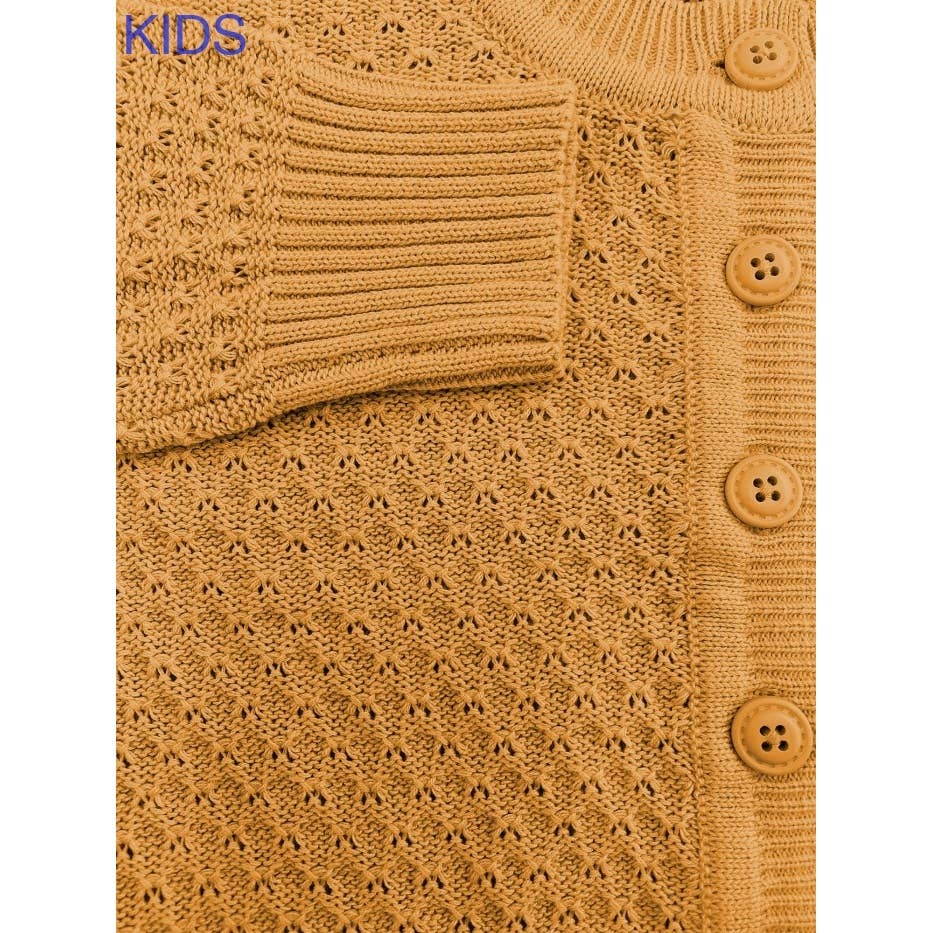 Mak - Vendita all'ingrosso Cardigan - Bambini - Cardigan corto all’uncinetto per bambina con bottoni vintage MK3514KID15