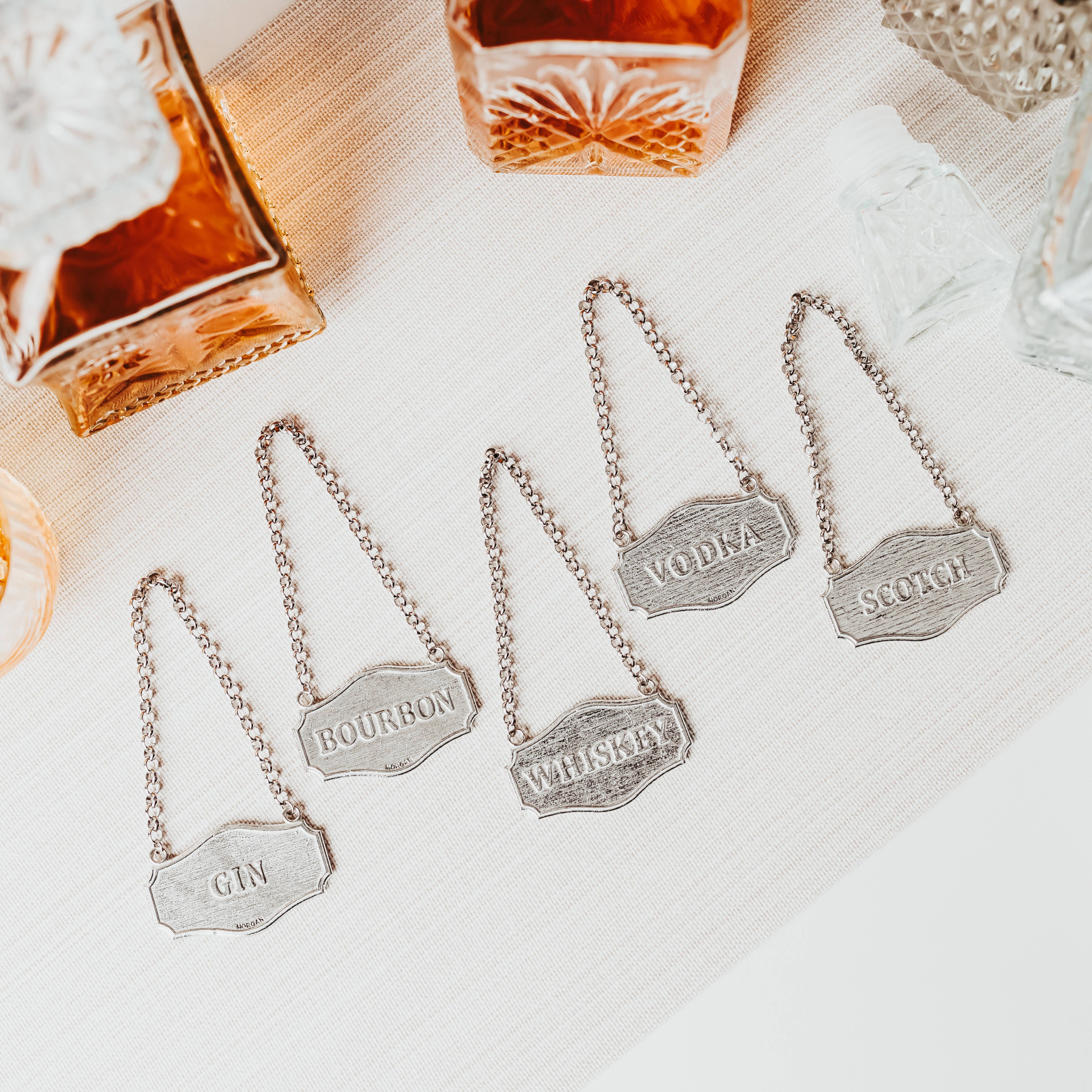 House of Morgan Pewter - Wholesale Decanter - Decanter Tags - Whiskey - Bourbon - Vodka - Gin - Scotch5