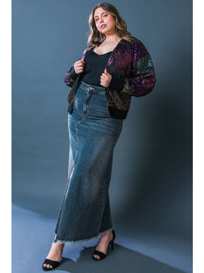 MAGENTA GOLD A sequin bomber jacket - IJP10204 for wholesale on Faire4