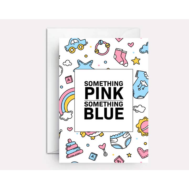 Gender announcement card - X for wholesale by Paper Bound Greetings