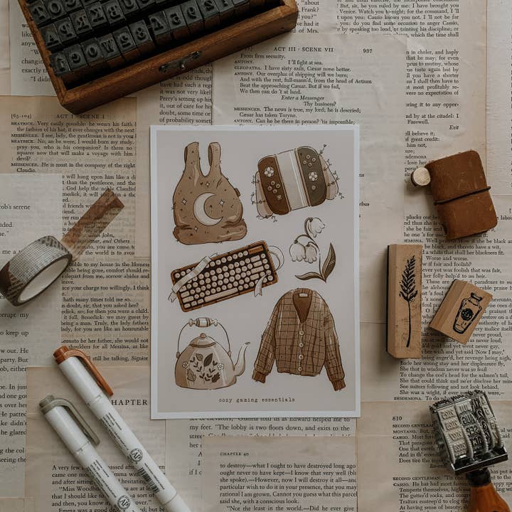 Cozy Gaming Art Print for wholesale by Savannah Scribbles Shop