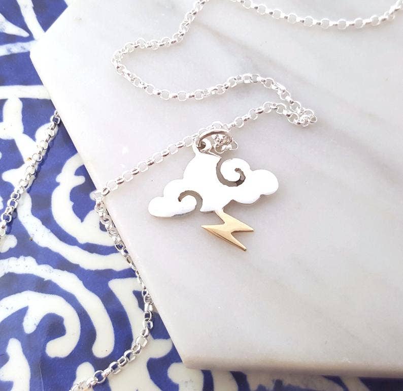 CY Design Studio - Wholesale Pendant/Charm Necklace - Storm Cloud Charm Sterling Silver Necklace 1