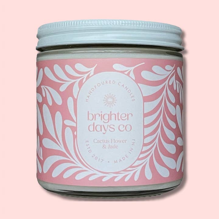 “Flor de Cacto e Jade” Vela de Soja em Madeira Wick por atacado de Brighter Days Co.
