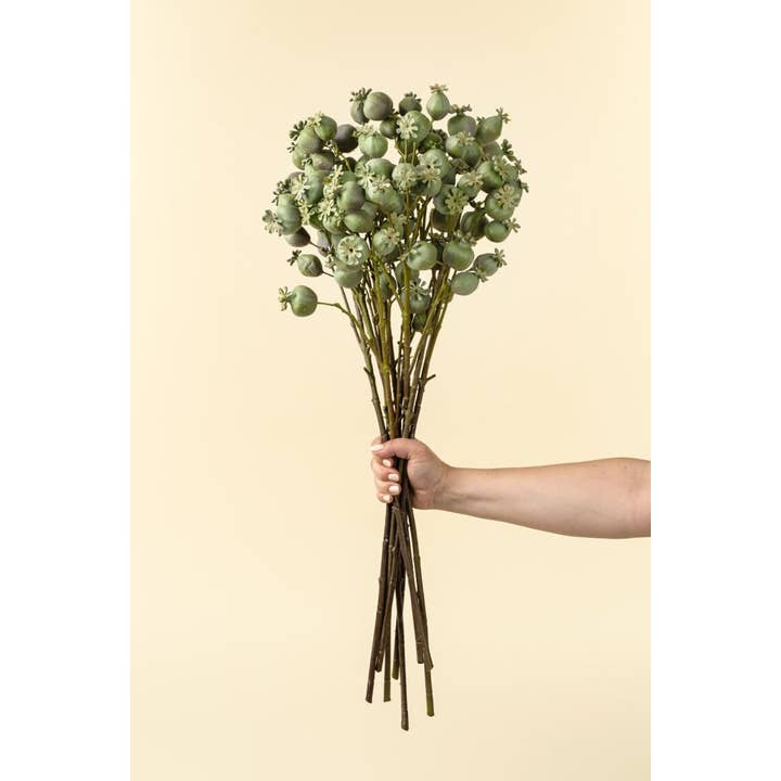 Indaba Trading - Wholesale Artificial Flowers - Poppy Pod Branch1
