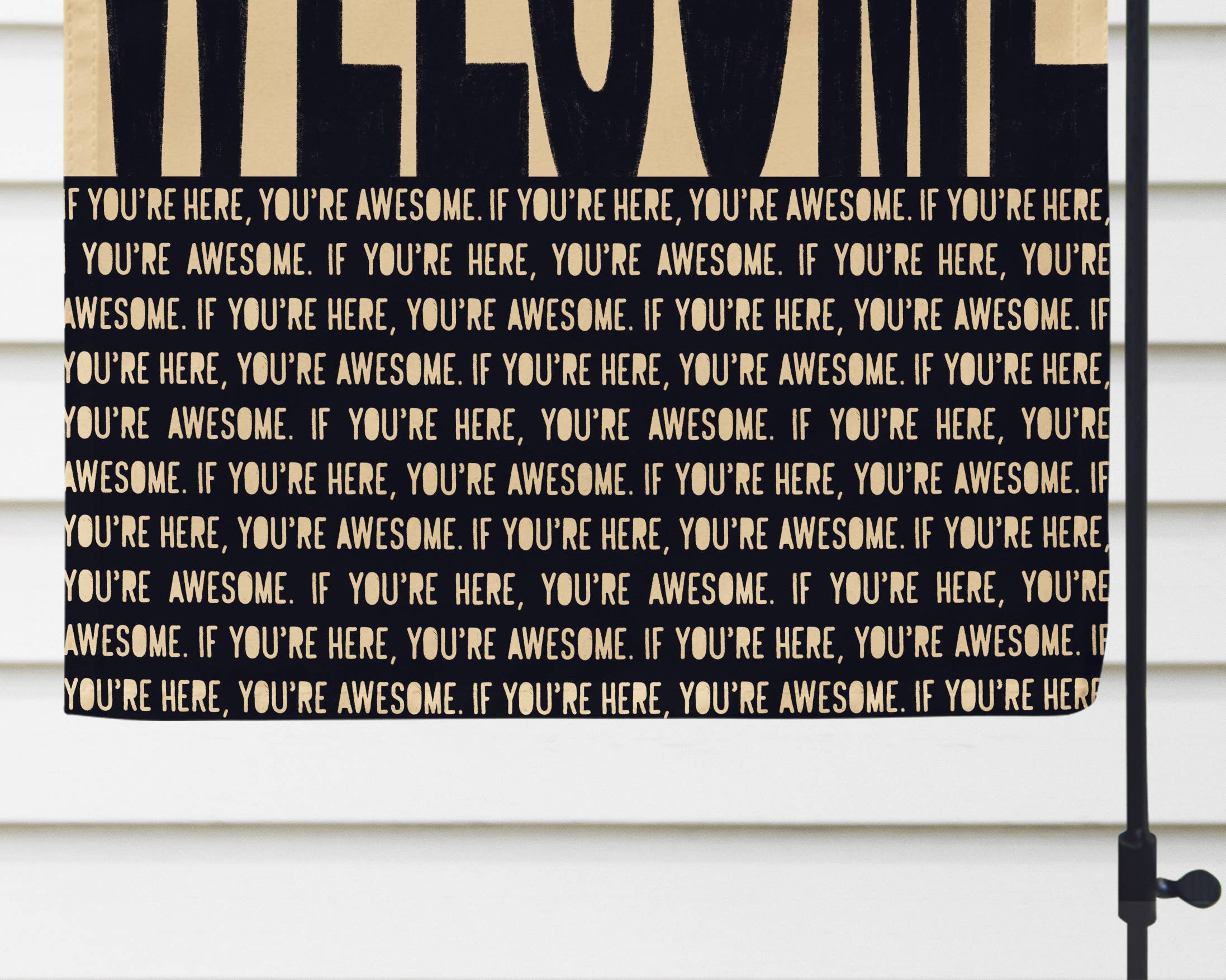 Declaration HOME - Wholesale Flag - Welcome! Black Garden and House Flag - Double Sided6