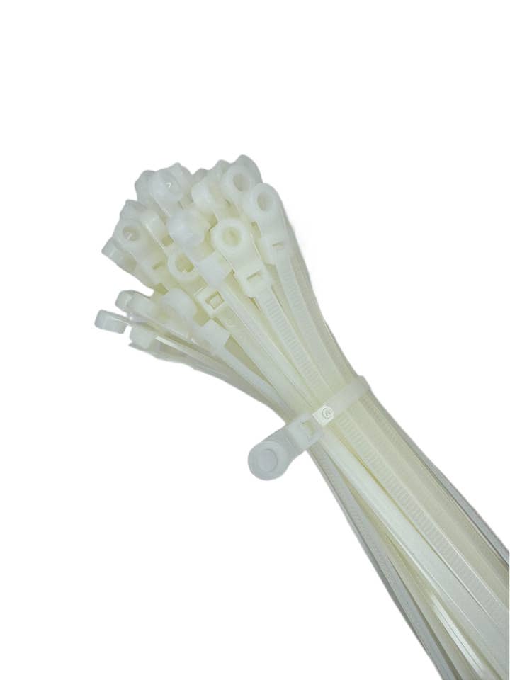15" 120lbs Natural Mounting Hole Cable Tie 100pk for wholesale by Electrical Supply Center