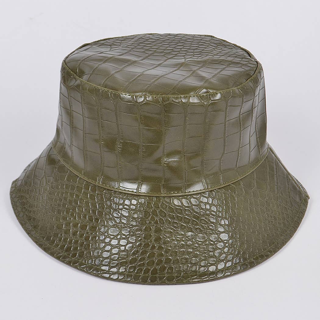 3AM BY H&D ACCESSORIES - Wholesale Bucket Hat - Women's - Faux Croc Bucket Hat6