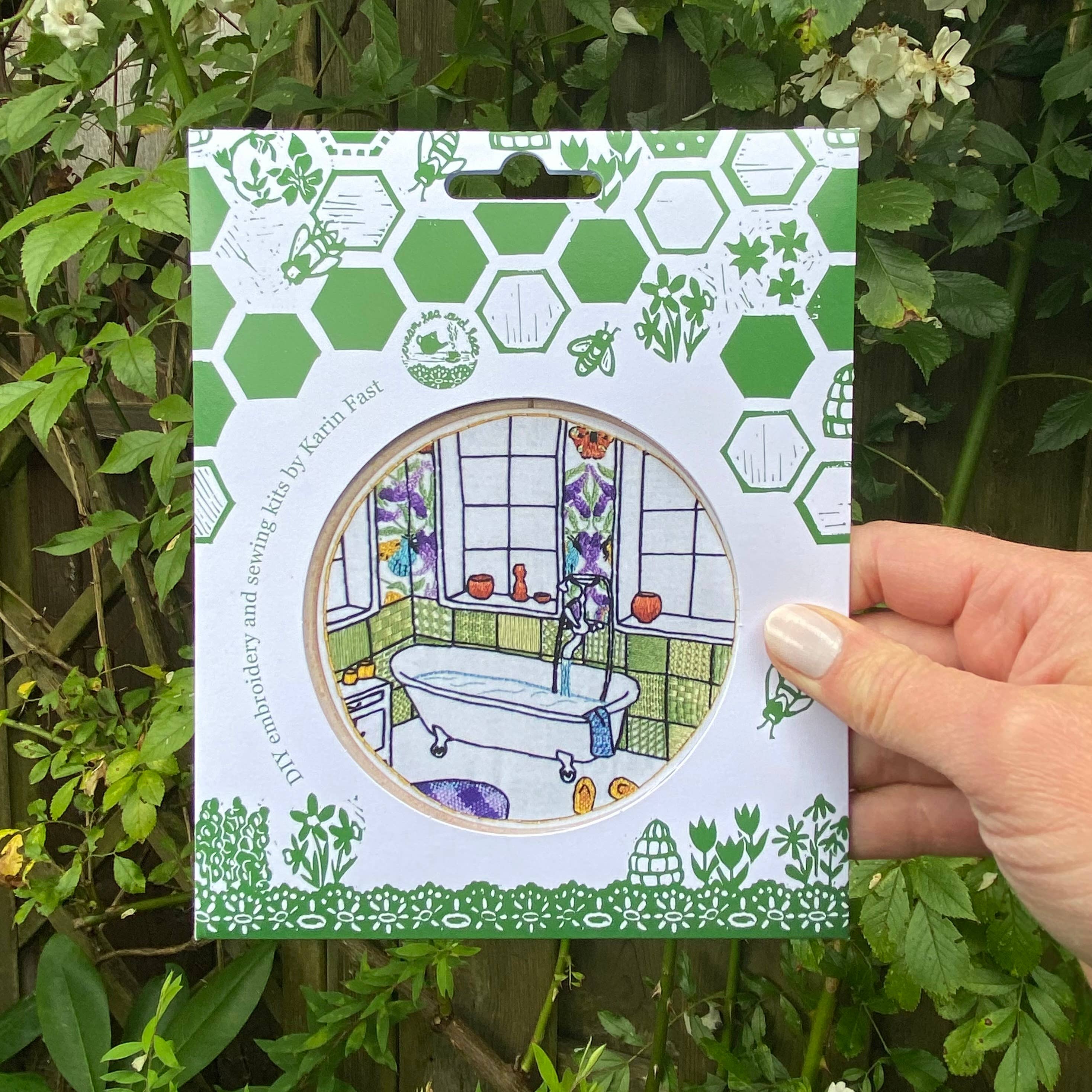 Cream Tea and Lace - Wholesale Embroidery/Cross Stitch Supplies - embroidery kit bathroom, interior design modern hoop art8