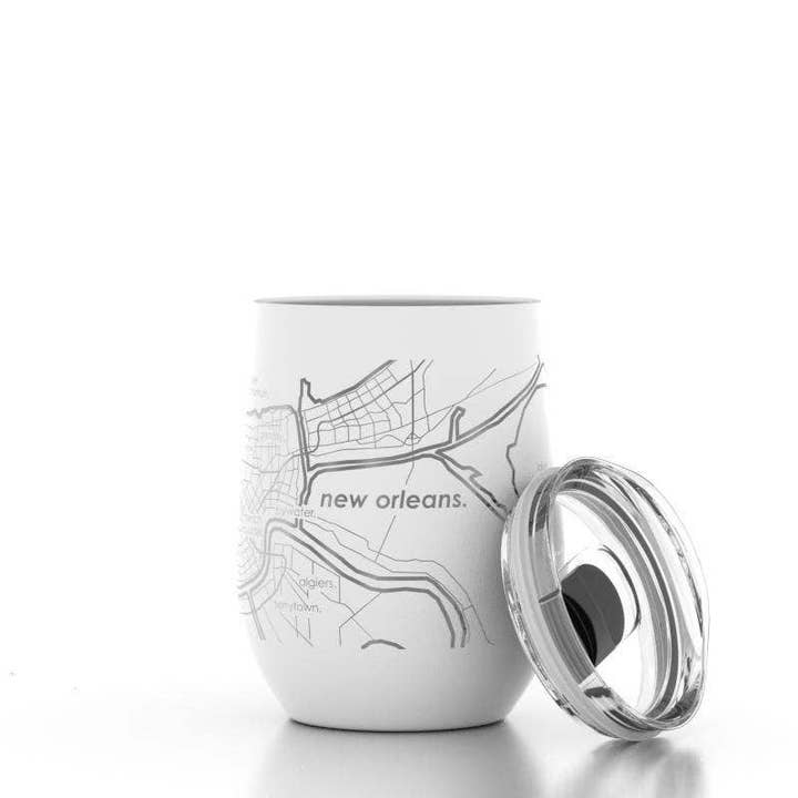 Well Told - Wholesale Insulated Mug/Tumbler - New Orleans LA Map 12 oz Insulated Wine Tumbler