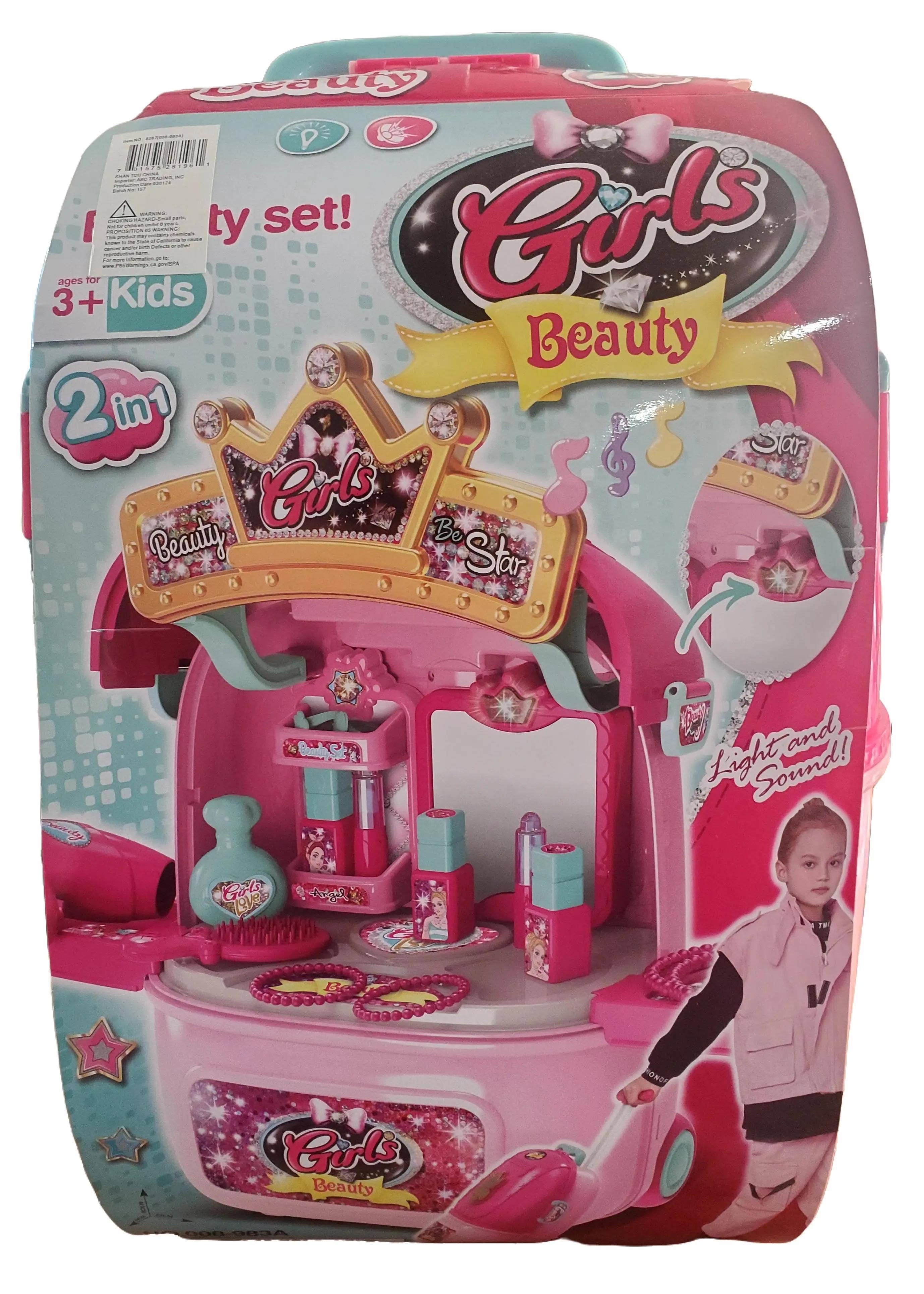 Family 8 Toy Company - Wholesale Toy set – Kids - 2 in 1 Beauty Set Little Luggage1