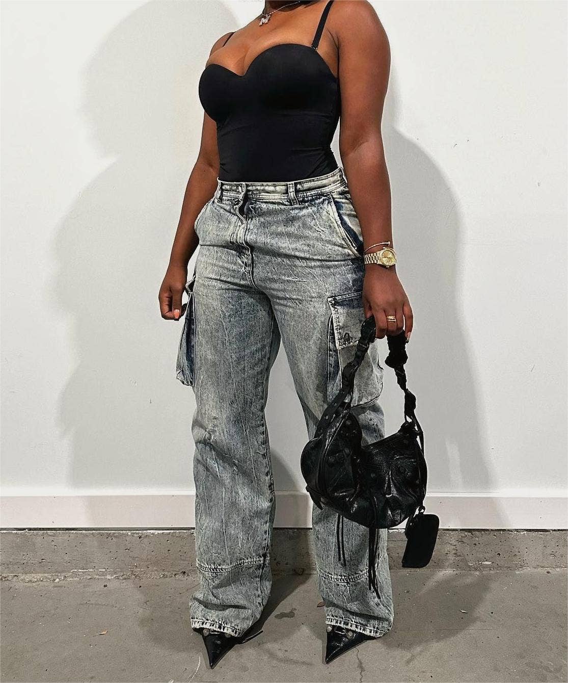 grey Vintage cargo pants women jeans for wholesale on Faire4