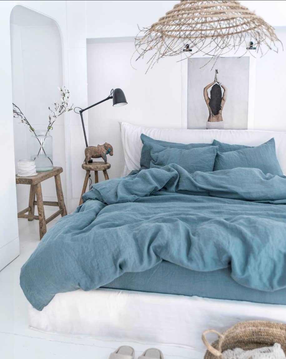 MagicLinen (We handle U.S. import procedures for you) - Wholesale Bedding Set - Grey blue duvet cover set (3 pcs)