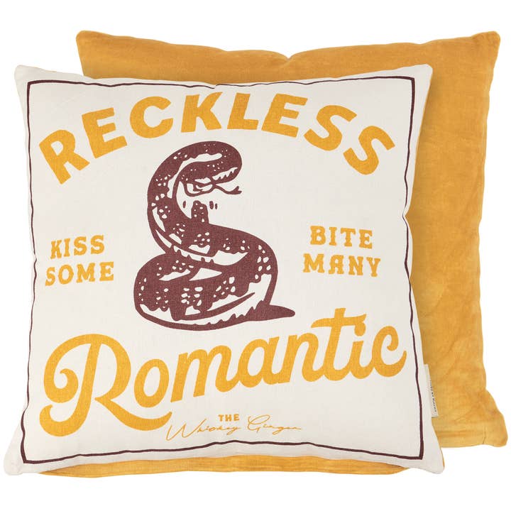 Reckless Romantic Pillow for wholesale by Primitives by Kathy