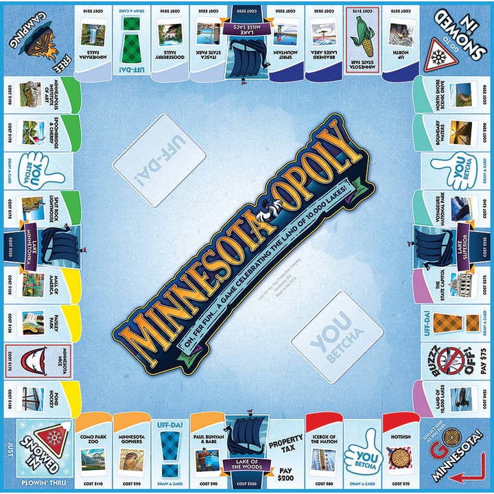 Outset Games and Cobble Hill Puzzles - Wholesale Board Game - Minnesota-Opoly (state) Board Game