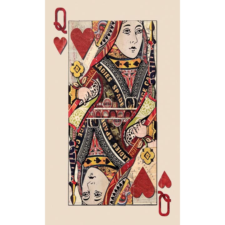 French Velvet Queen Of Hearts Wall Art 115cm x 75cm for wholesale by Febland
