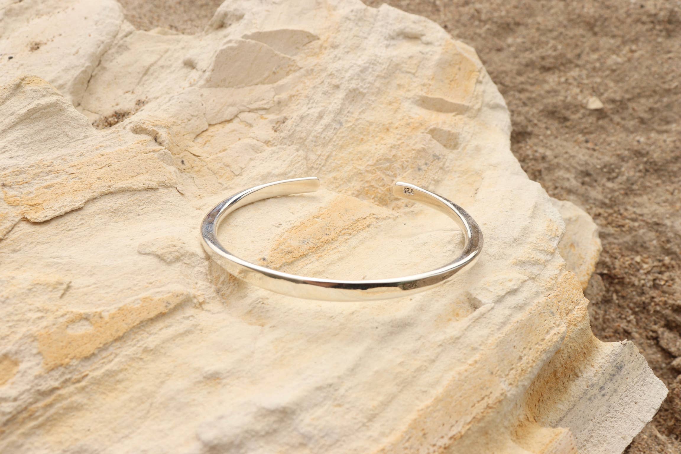 Krystyna's Silver - Wholesale Cuff Bracelet - Minimalist Sterling Silver Hand Hammered Bracelet2