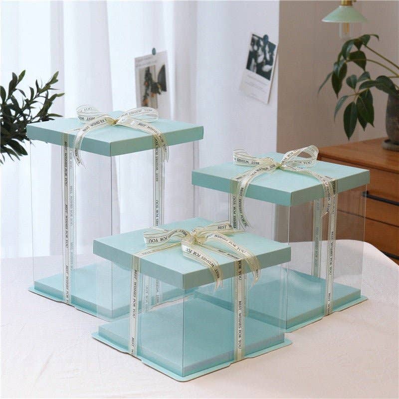 Elegant Design Supply - Vente Coffrets cadeaux - Grande boîte carrée transparente et claire avec base et couvercle8