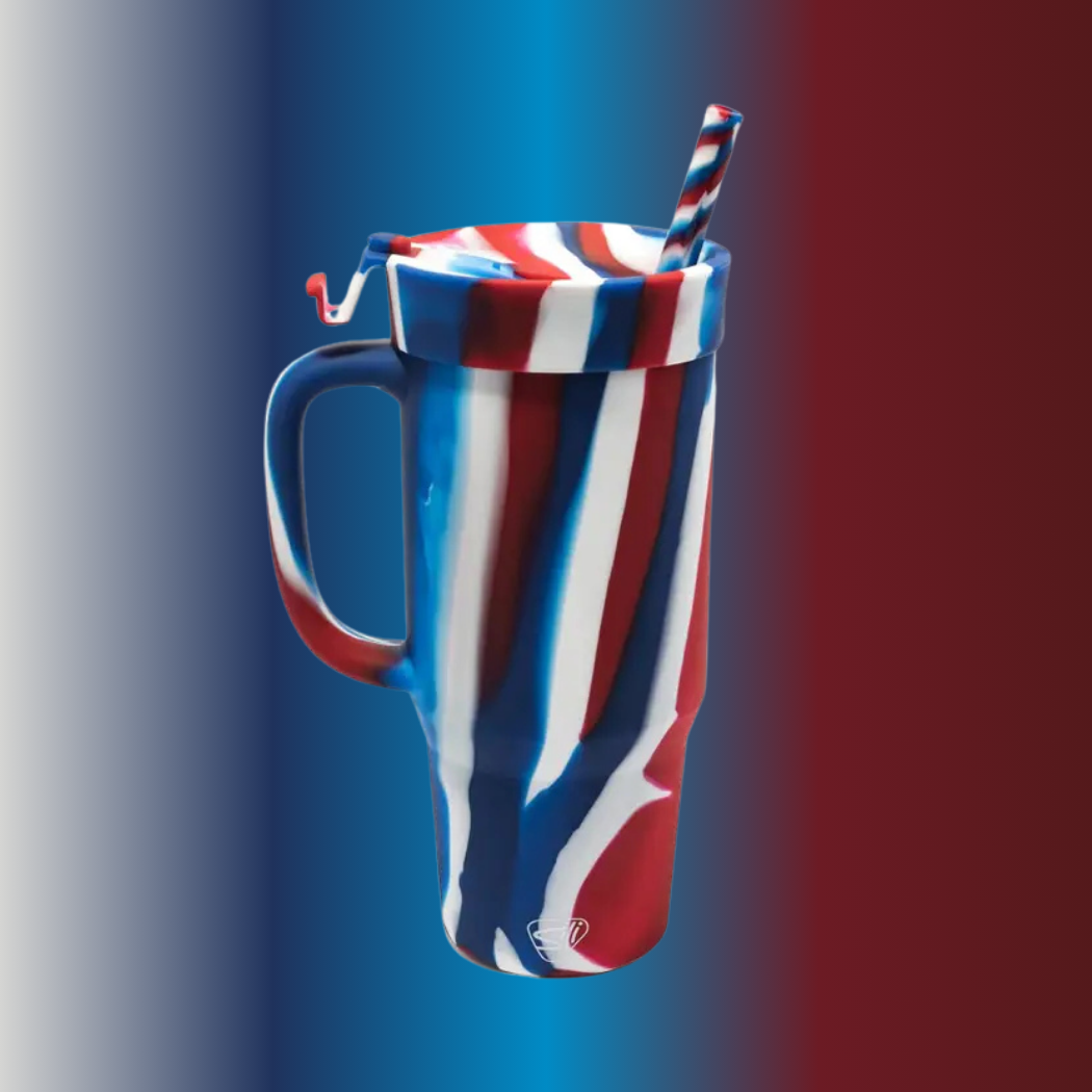 Silipint - Wholesale Insulated Mug/Tumbler - 32 oz Silicone Humbler (Handled Straw Tumbler) - The Patriot4