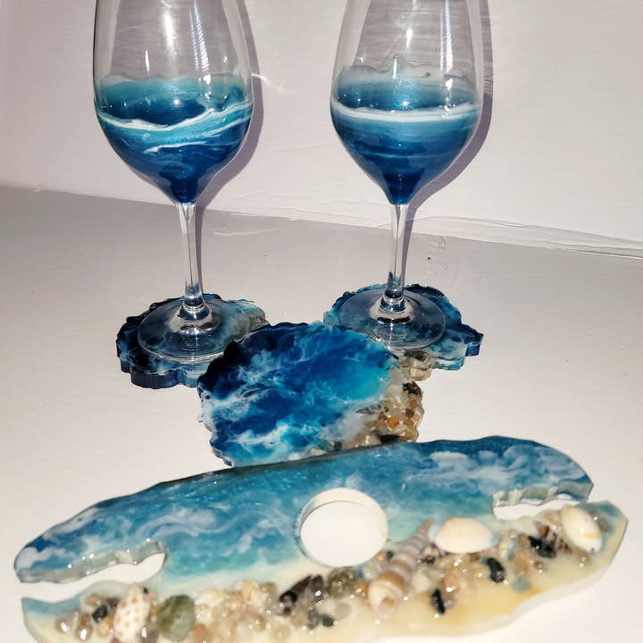 Wine Butler Set, Wine Bottle Coaster, Wine Butler, Coasters for wholesale by WoodShack Curiosities