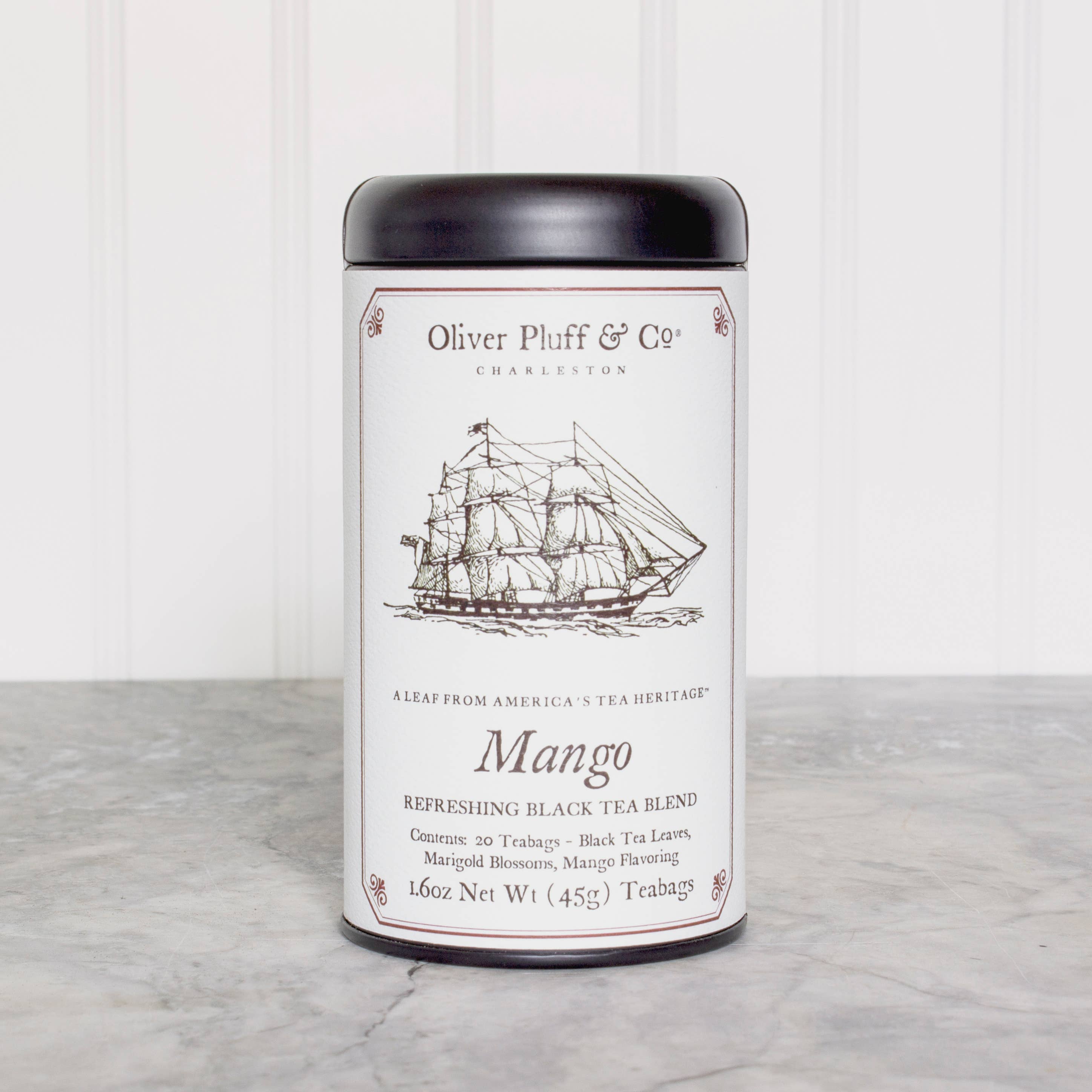 Oliver Pluff & Company - Wholesale Theezakjes - Mango - 20 theezakjes in kenmerkend theeblik1