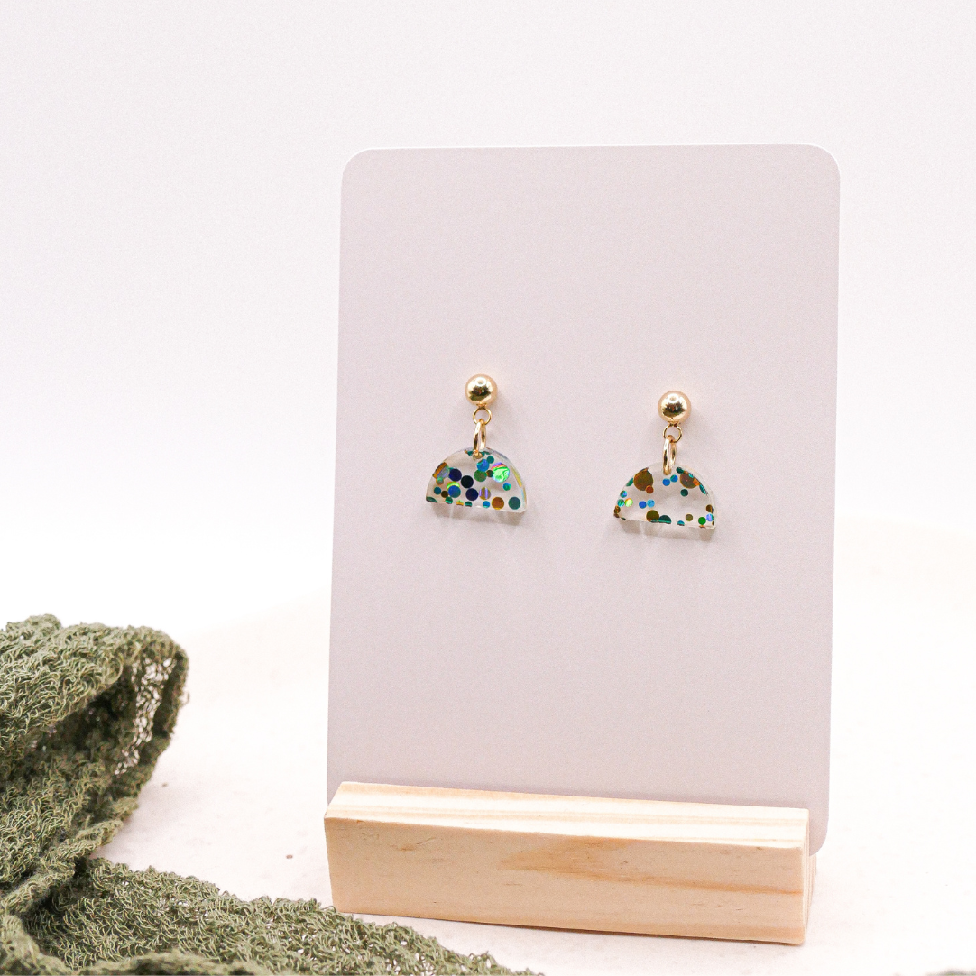 Tilda&Theo - Wholesale Dangle Earrings - Confetti semicircle acrylic stainless steel/sterling earrings3