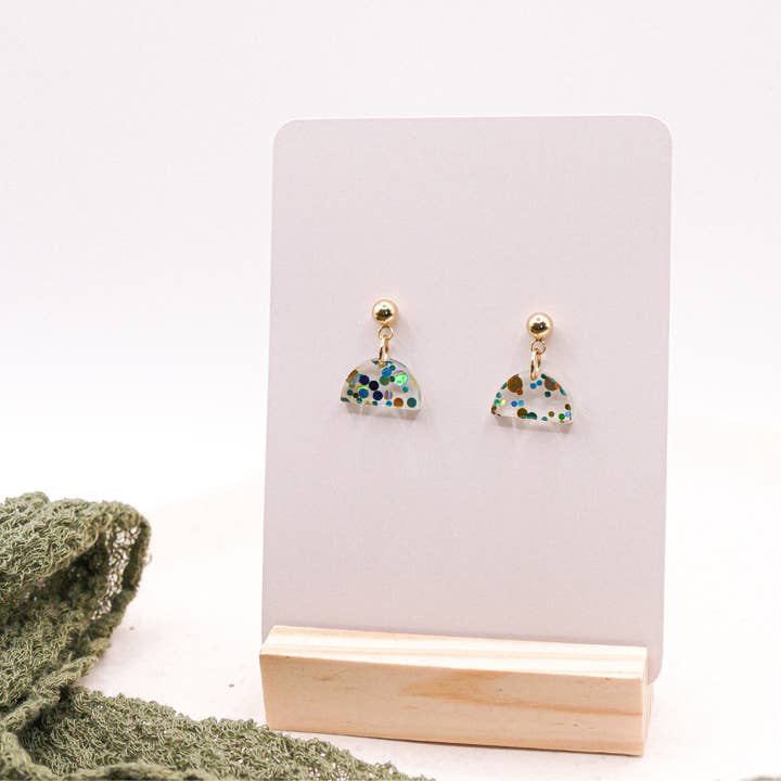 Tilda&Theo - Wholesale Dangle Earrings - Confetti semicircle acrylic stainless steel/sterling earrings3