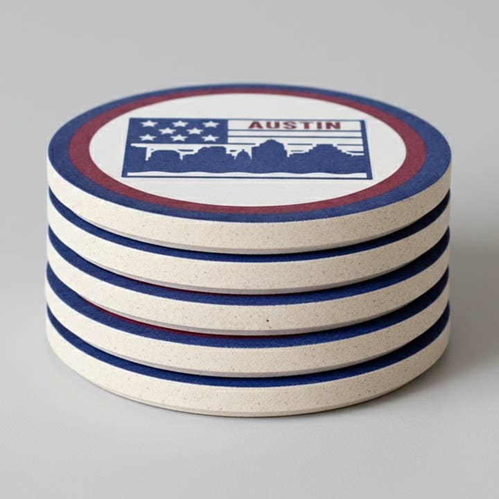 Heritage ATX Sandstone Coaster for wholesale by Gusto Graphic Tees