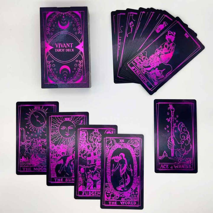 LA MUCI DESIGN - Wholesale Tarot Cards - Vivant Tarot Deck – Holographic Pink & Blue Tarot Cards Set6