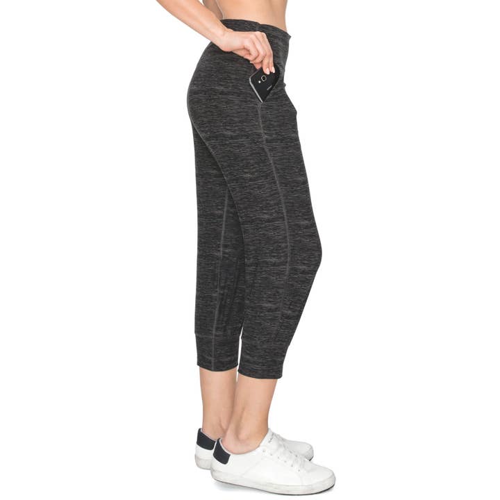 Pantaloni da jogging Capri Slim Fit Activewear con tasca posteriore nascosta per la vendita all'ingrosso da parte di Leggings Depot