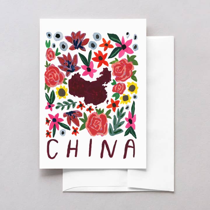 China World Gouache Greeting Card for wholesale by 50 States of Beauty