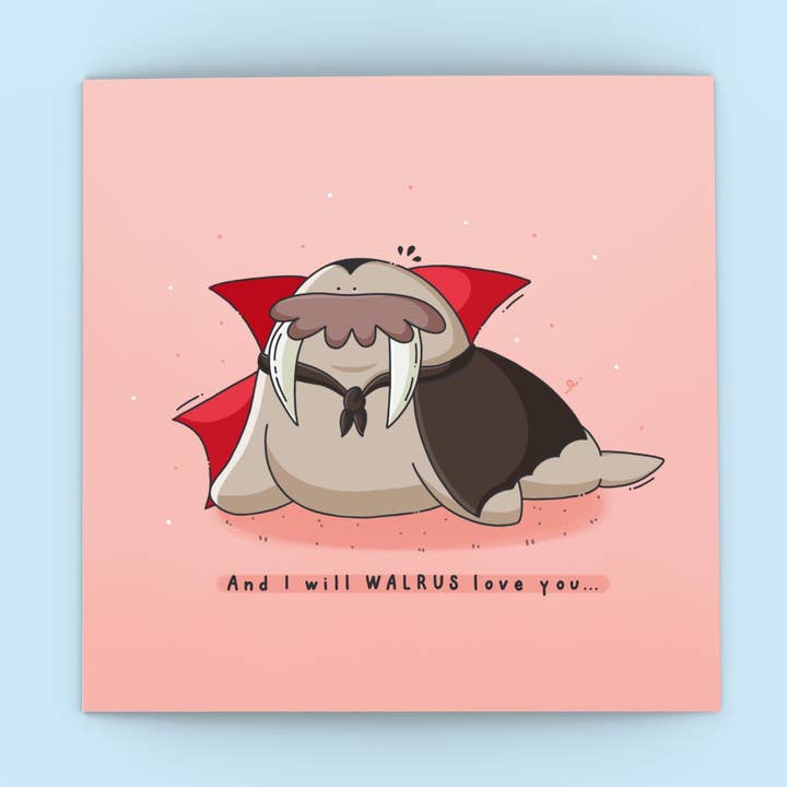 Cute Walrus card | Cute Greetings Card for wholesale by Toastedink