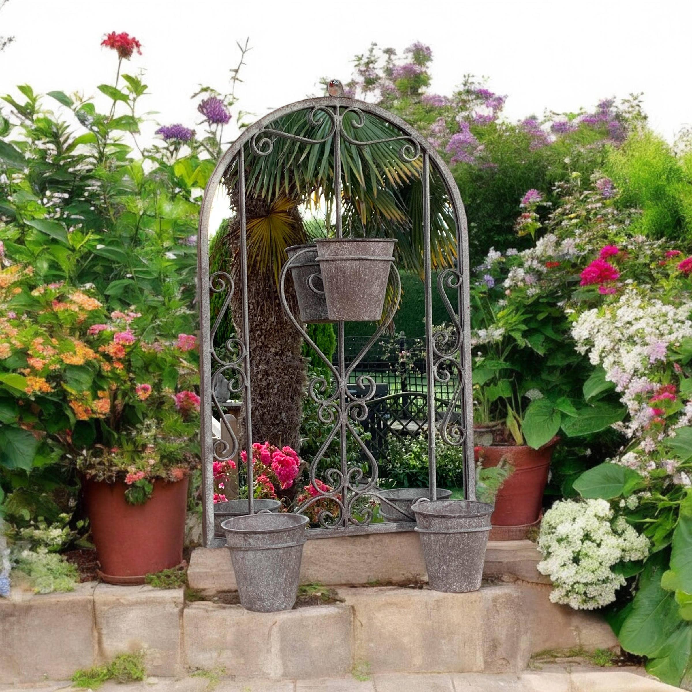 Minster Stylish Living Ltd – wholesale Wall mirror – 80Cm Wall Mirror With Triple Planter