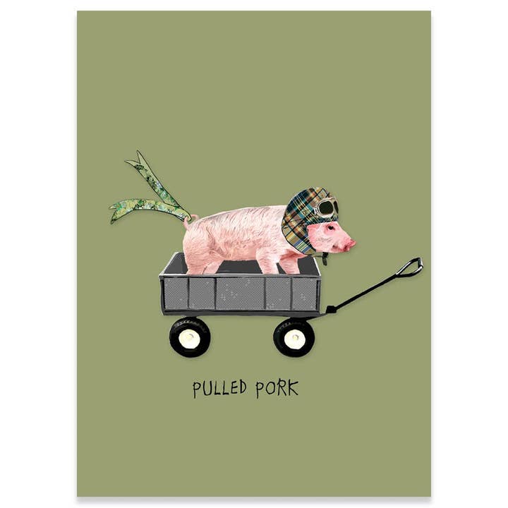 PULLED PORK ALL OCCASION GREETING CARD 4.5 x 6.25" for wholesale by Calypso Cards LLC