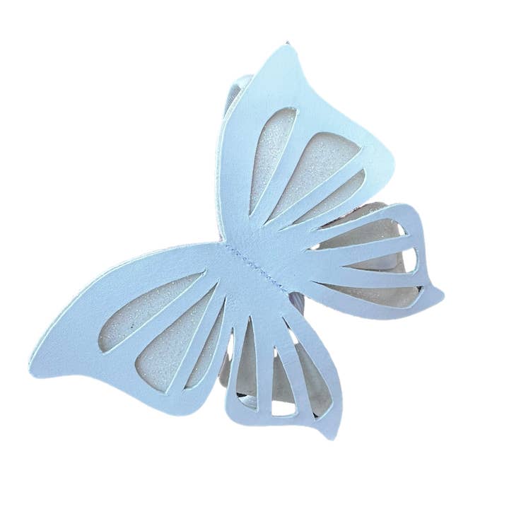 Bandeau en cuir Big Butterfly blanc pour la vente par ILLYTRILLY