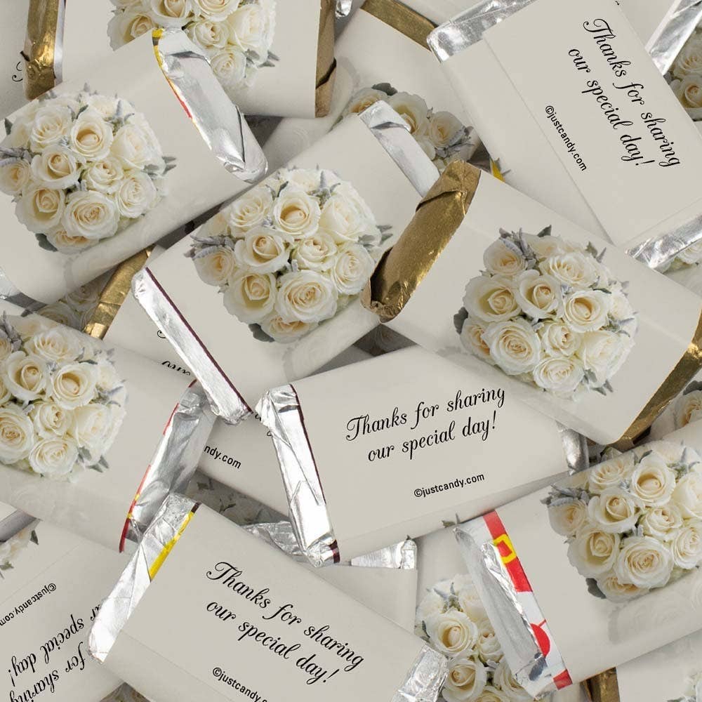 Just Candy - Wholesale Chocolate - Wedding Wrapped Hershey's Miniatures 41ct - Bridal Bouquet0