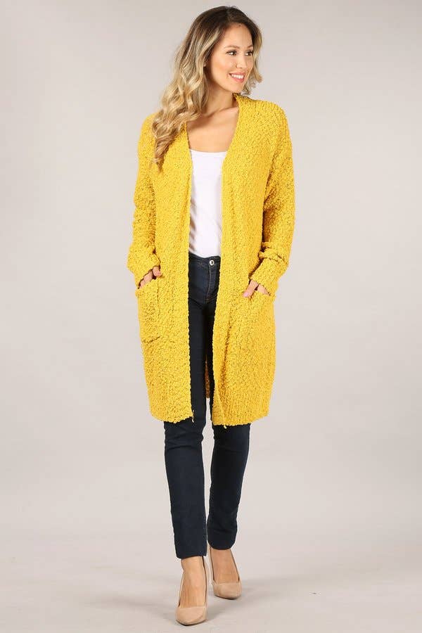 Oceanus Apparel - Wholesale Cardigan - Dames - OUG80160 Met Solid Popcorn versierde vesttrui17