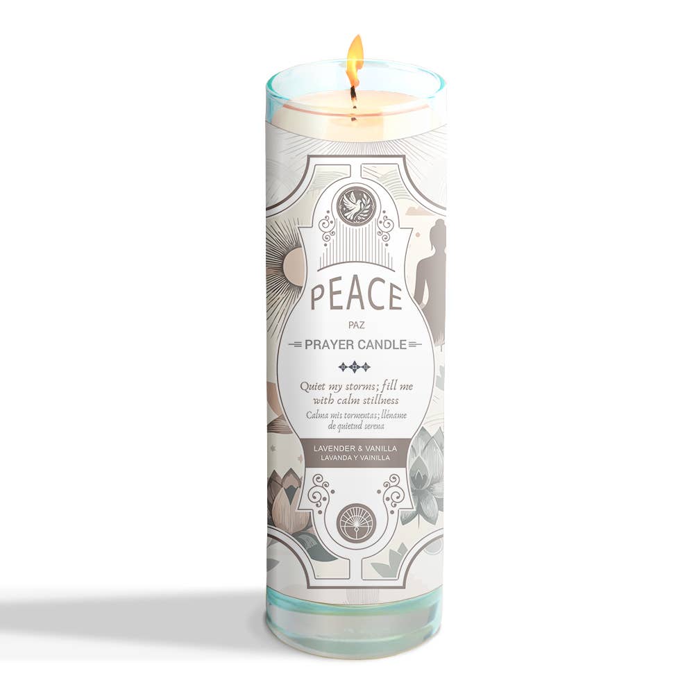 Designs by Deekay Inc. - Wholesale Votive Candle - Peace Prayer Candle 8" (9.5 oz)2