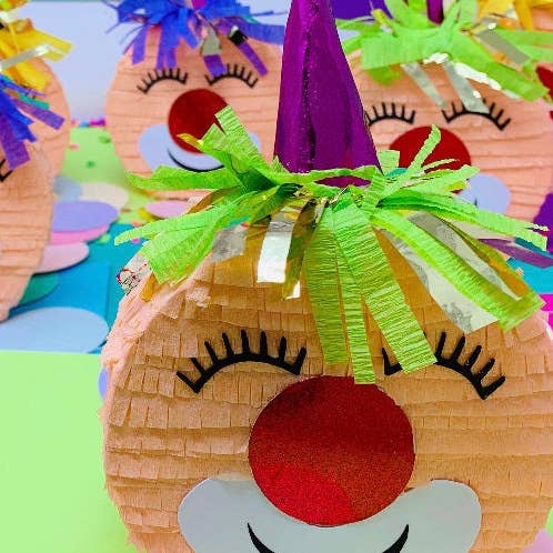 My Soiree Designs - Vendita all'ingrosso Regalini per gli invitati - Mini piñata a tema circense, Circus Pinata, Clown Pinata, Sea5