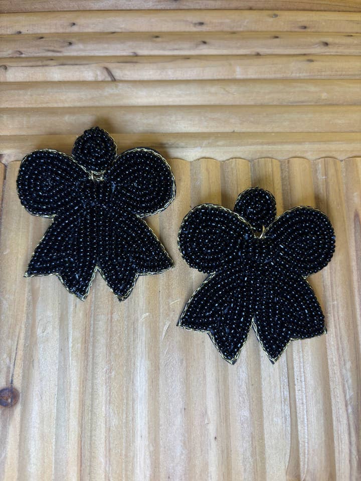 Black Bow Drops for wholesale by Tidal Creek Boutique